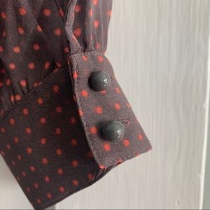 Boden silk long sleeve v neck button up blouse shirt top